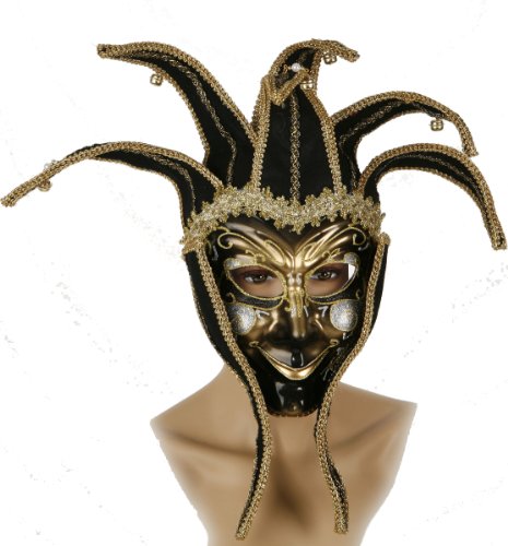 Imagen principal de Black Venetian Harlequin mask (máscara/ careta)