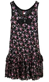 Printed lace Drop Waist Tiered Dress
