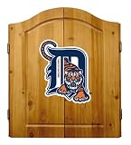 Imperial Detroit Tigers Licensed Solid Pine Cabinet and Bristle Dartboard Set
