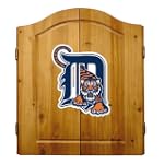 Imperial Detroit Tigers Licensed Solid Pine Cabinet and Bristle Dartboard Set