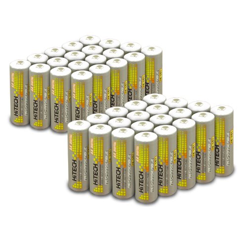 Hitech - 40 AA Ni-MH 2500mAh Rechargeable Batteries