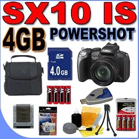 Canon PowerShot SX10 IS - Digital camera - compact - 10.0 Mpix - optical zoom: 20 x - supported memory: MMC, SD, SDHC, MMCplus