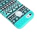 iPhone 5 / 5S Case - WirelessMobile Hybrid Hard & Soft Rubber High Impact Shockproof Armor Skin Cover for Apple iPhone 5 / 5S Only (Mint Blue Aztec)