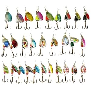 Freefisher 30pcs Spinner sortiment Cebos cucharilla bajo pesca