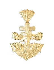 CleverEves 14K Gold Pendant Anchor with Shells and Starfish 8.3 - Gram(s)