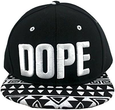 Dasot Mens Casual Cool Canvas DOPE Flat Visor Street Dancing Hat Baseball Cap Black White
