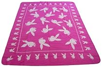 Zap Playboy Funny Bunny Fleece Blanket, Pink
