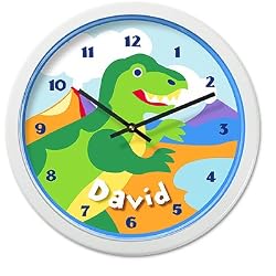 Olive Kids - Dinosaurland Personalized Clock (White)