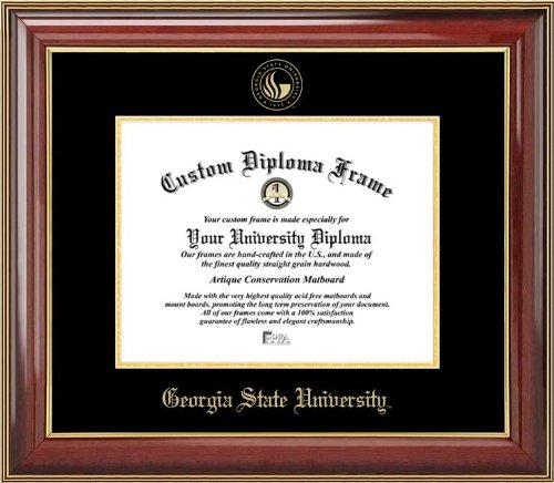 Georgia State University Panthers - Embossed Seal - Mahogany Gold Trim - Diploma Frame