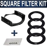 Essential Kit for Cokin P Series System, Includes: Ring Set (52MM, 58MM, 62MM and 67MM) + Filter Holder + 1 Premium Goja Microfiber Cleaning Cloth