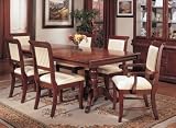 7pc Louis Phillips Cherry Finish Wood Dining Table & Chairs Set
