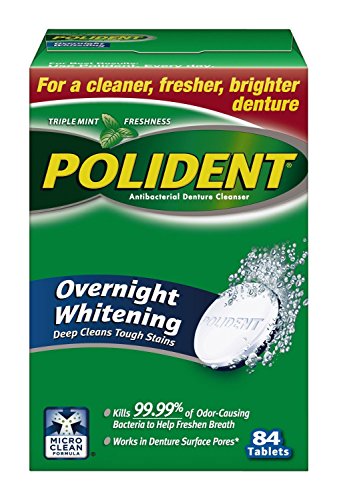 Polident Overnight Denture Cleanser, 84 Count