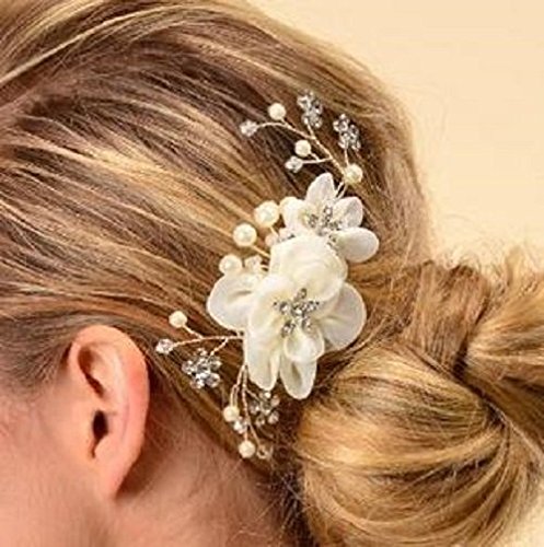Sunshiny Bridal Hair Flower Side Comb Barrette Headpiece Wedding Hair Comb Clip Accessory