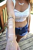 Your Spirit Space 6 Sheet Temporary Flash Bling Tattoos in Metallic Gold Silver and Black - High Quality Fashion Temporary Body Jewelry is the Best