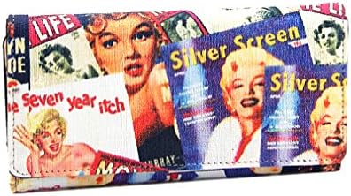 Marilyn Monroe Movie Life Collage Signature Checkbook Wallet Black