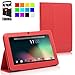 TabSuit Dragon Touch Y88X Plus PU Leather Case Stand Cover for 7'' Dragon Touch Y88X Plus/ Y88X/ Y88, KingPad K70/ K77, NeuTab N7/ N7 Pro, Chromo, ProntoTec, iRulu, Zeepad, Alldaymall w/ Dual Camera (Red)