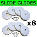 Slide Glides 1" (8 Pack) - Move Light Furniture and Appliances With Ease Using These TEFLON (TM) Coated Self Adhesive Gliders (screws also provided for fixing)