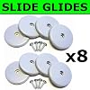 Slide Glides 1" (8 Pack) - Move Light Furniture and Appliances With Ease Using These Special Ultra-Low-Friction Self Adhesive (or Screw-In) Gliders