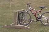 Indoor/Outdoor Poly Lumber Bike Rack (Weathered Wood) (30″H x 48″W x 48″D)