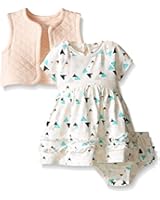 Rosie Pope Girls' 3 Piece Mountain Printed Jersey Dress, Diaper Cover and Vest Set
