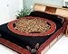 Red & Black Celtic Knot Indian Bedspread, Twin Size