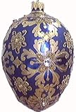 Museum Collection Faberg&Atilde;&copy; Royal Cobalt Egg Glass Ornament-Medium
