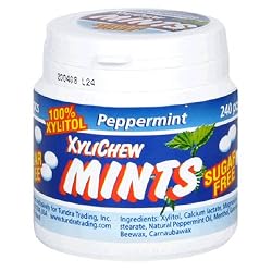 XyliChew Sugar Free Mints, Peppermint, 240-Count Jars (Pack of 2)
