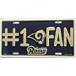 St. Louis Rams NFL #1 Fan License Plate Tag
