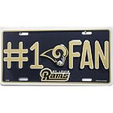 St. Louis Rams NFL #1 Fan License Plate Tag by Rico Industries