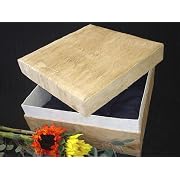 18" Square Biodegradable Pet Casket with Wood Grain Design