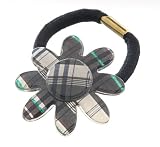 France Luxe Two Part Daisy Ponytail Holder - Fall Plaid
