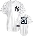 Jorge Posada Jersey: Adult 2009 Majestic Home Pinstripe Replica #20 New York Yankees Jersey