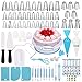 Cake Decorating Supplies Kit,170 PCS Baking Supplies Set with Icing Piping Tips & Russian Nozzles with Pattern Chart, Rotating Turntable Stand, Frosting, Piping Bags, Icing Spatula and Pastry Tools