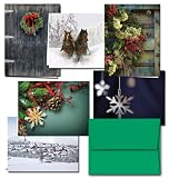 72 Note Cards for $14.99 - Winter Greetings - 72 Note cards in 6 different styles including green envelopes.