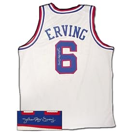 Julius Dr. J Erving Signed Authentic Philadelphia 76Ers White Jersey - Authentic Autographed