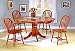 5pcs Oak Finish Wood Oval Dining Table & 4 Windsor Chairs