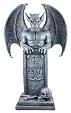 GO AWAY Winged Gargoyle Tombstone Statue Creepy
