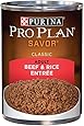 Purina Pro Plan Wet Dog Food, Savor, Adult Beef & Brown Rice Entr&eacute;e Classic, 13-Ounce Can, Pack of 12