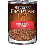 Purina Pro Plan Wet Dog Food, Savor, Adult Beef & Brown Rice Entr&eacute;e Classic, 13-Ounce Can, Pack of 12