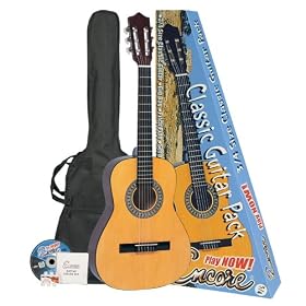 Encore ENC34OFT Natural Wood Three Quarter Classic Guitar Outfit