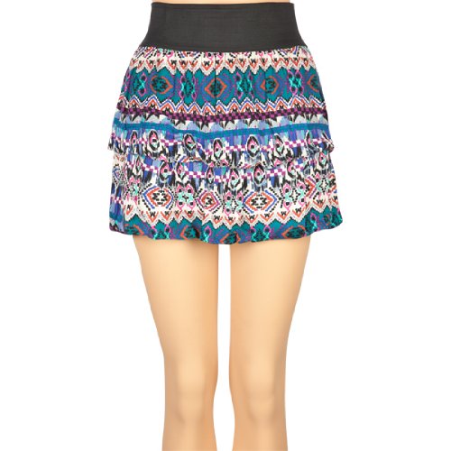 Full Tilt Double Bubble Ethnic Print Skirt