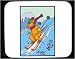 Mouse Pad with dinosaur, animal, winter, skiing, prehistoric