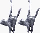 Sterling Silver Halloween Cat Earrings