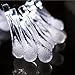 Lalapao Battery Operated Optional Automatic Timer String Lights 30 LED Water Drop Fairy Christmas Lighting Decor with 5 Modes For Outdoor, Indoor, Garden, Patio, Bedroom Wedding Decorations (White)
