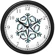 Snowflake or Snow Flake Christmas Theme Wall Clock by WatchBuddy Timepieces (White Frame)