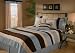 5Pcs Twin Avenue Blue Suede Comforter Bed in a Bag Set