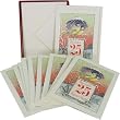 2 Birds December 25 Cavallini Glitter Greetings Boxed Set of 10 Holiday Cards with Envelopes