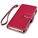 iPhone 6S Plus Case, Terrapin [Red] [Lily Floral Interior] Textured PU Leather Wallet Case with Card Slots Cash Compartment and Detachable Wrist Strap for iPhone 6 Plus / 6S Plus - Red