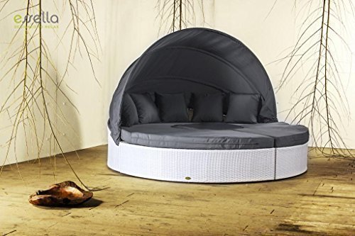 essella Polyrattan Sonneninsel "Honolulu" in Naturoptik Rundgeflecht