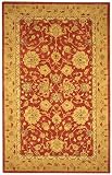 Safavieh AN522A Anatolia Collection 2-Feet by 3-Feet Handmade Hand-Spun Wool Area Rug, Red and Ivory